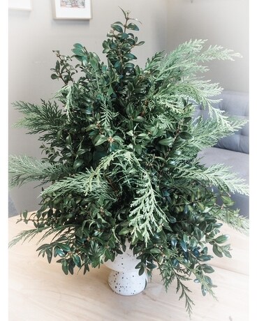 Classic Boxwood Tree Flower Arrangement