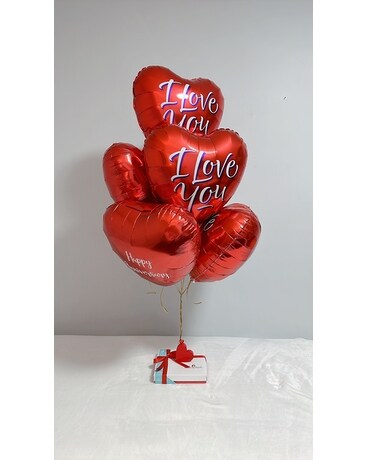 With Love Floating Hearts Balloons Balloon Bouquet