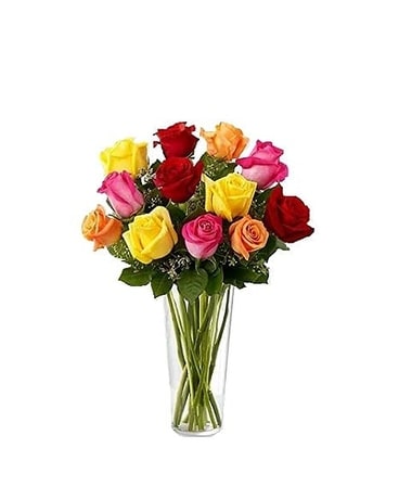 Beautifully Colorful Roses Flower Arrangement