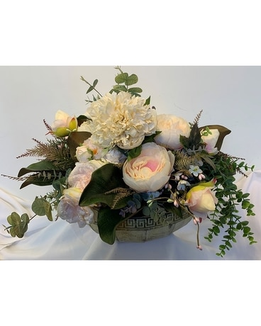 Rose & Peony Bowl Flower Arrangement
