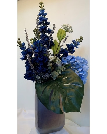 Shades of Blue ad Violets Silk Arrangement Flower Arrangement