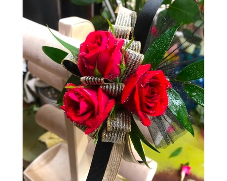 Red Promise Wristlet Flower Arrangement