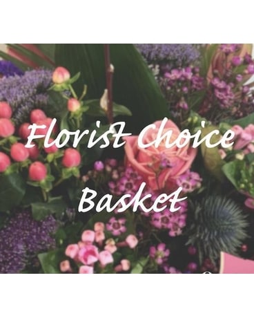 Designers Choice in a Basket Flower Arrangement