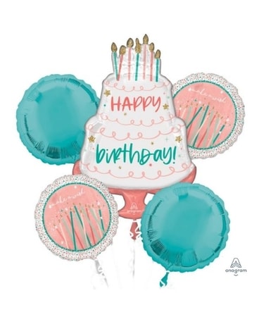 Happy Birthday Cake Balloon Bouquet Gifts