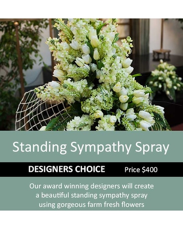 Designer's Choice Standing Sympathy Spray $400 Sympathy Arrangement