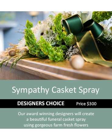 Designer's Choice Sympathy Casket Spray $300 Sympathy Arrangement
