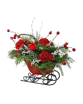Sleigh It With Flowers Flower Arrangement