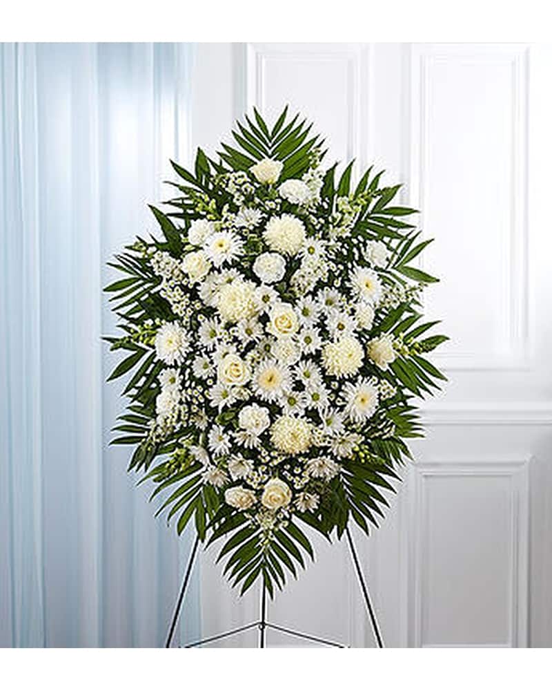 White Sympathy Standing Spray in Harlingen TX - A Little Castle