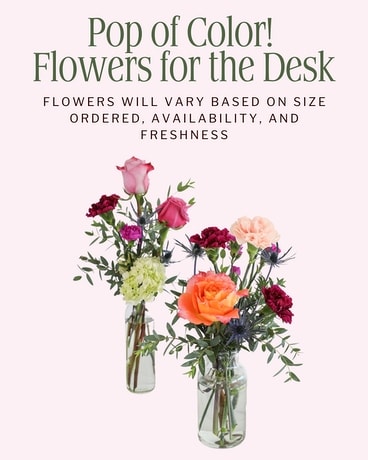 Pop of Color for Teacher's Desk Flower Arrangement
