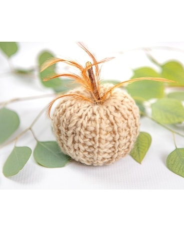 Medium Yarn Pumpkin Flower Arrangement