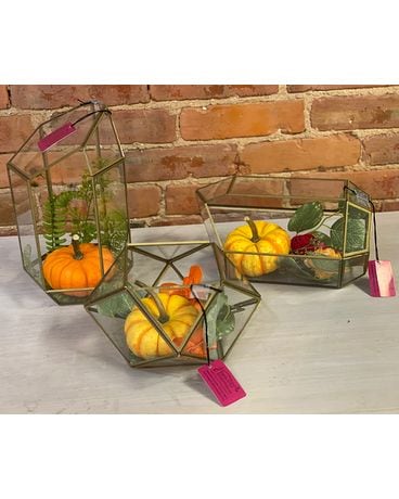 Fall Geometric Décor Flower Arrangement