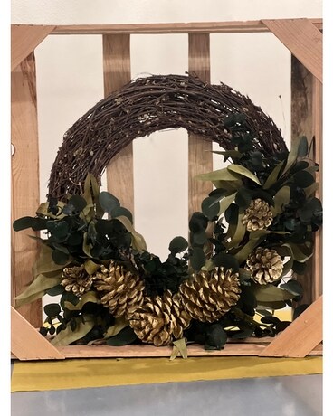 Dried Wreath with Pinecones Dried Flowers