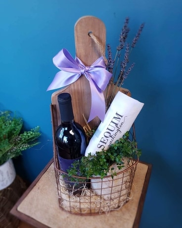 Herbs and Wine Kitchen Basket Gift Basket