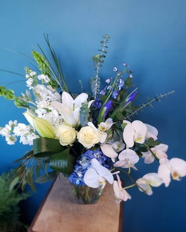 Blue Skies For Summer Days Flower Arrangement