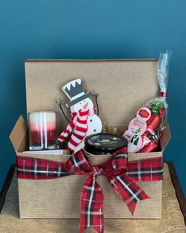 Snowman's Christmas Box Gift Basket