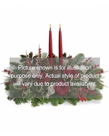 Designer's Choice Centerpiece Double Candle Flower Arrangement