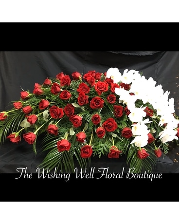A Rose Remembrance Funeral Casket Spray Flowers