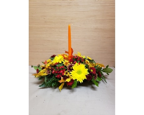 Festive Fall Table Flower Arrangement
