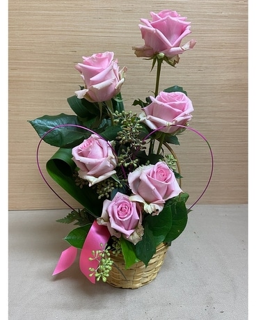 Little Big Shot Basket Flower Arrangement
