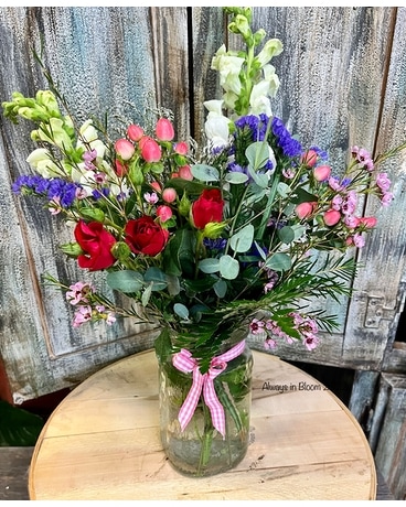 Wildflowers Mason Jar Flower Arrangement