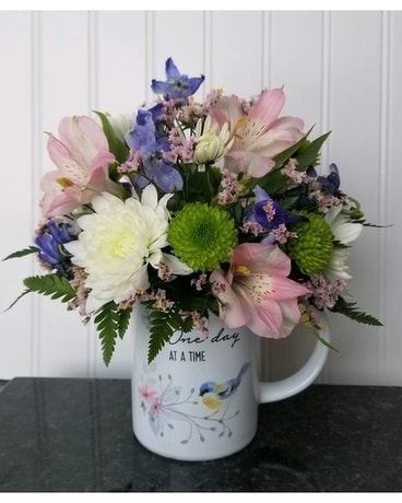 Mother's Day Assorted Mugs Flower Arrangement