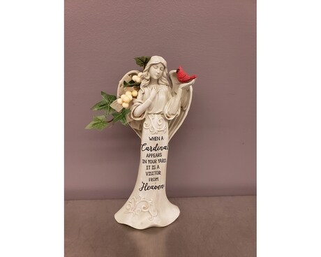 When Cardinals Appear Angel with Silk Gifts