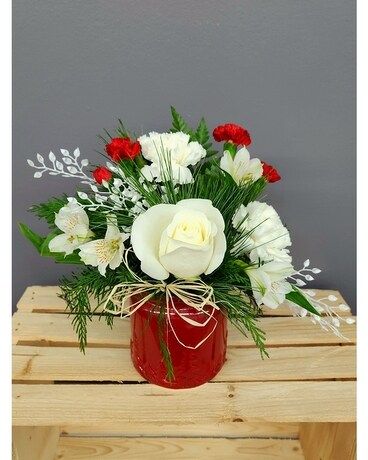 Designer Holly Jolly Flower Arrangement