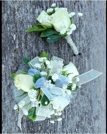 Couples Special WHITE Corsage