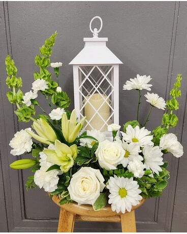 Exclusive Peaceful Lantern Flower Arrangement