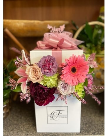 Custom Birthday Box Flower Arrangement
