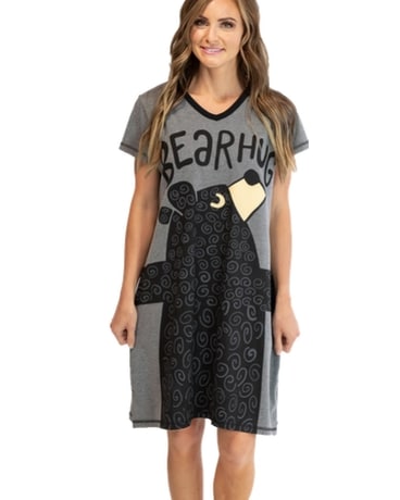 Bear Hug Grey Nightshirt Custom product