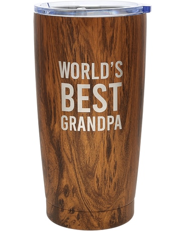 Grandpa - 20 oz Wood Finish Stainless Steel Travel Custom product