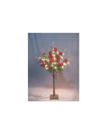 FLORAL LIGHTS-SMALL TREE W/48 WW LED RED ROSE Custom product