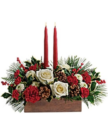 Rustic Holly Centerpiece Centerpiece