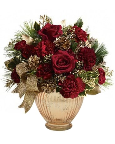 Golden Holiday Bouquet Flower Arrangement