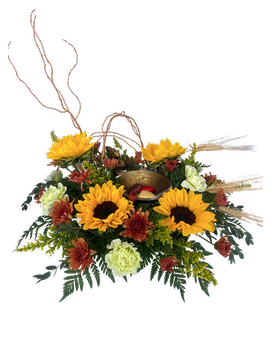 Sunny Squirrel Centerpiece Flower Arrangement