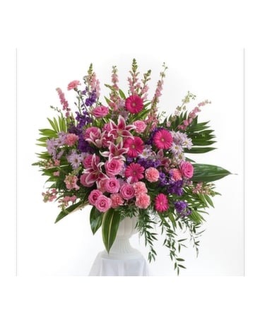 Delicate Touch Pedestal Arrangement Flower Arrangement