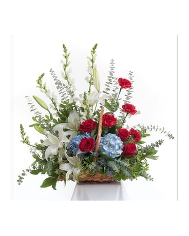 Patriotic Fireside Arrangement Flower Arrangement