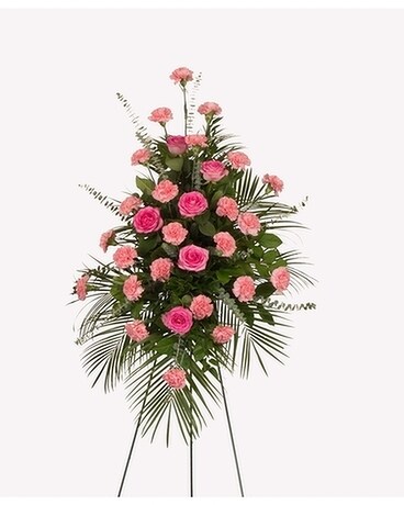 Roses & Carnations Easel Flower Arrangement