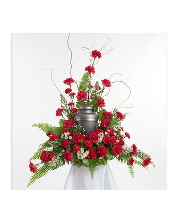 Classic Carnation Urn Arrangement Flower Arrangement
