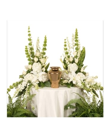 Elegant White Urn Arrangement Flower Arrangement