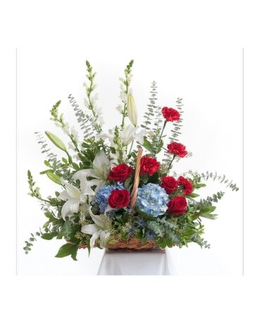 Patriotic Fireside Arrangement Flower Arrangement
