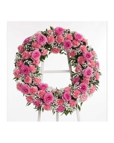 Roses & Carnations Wreath Flower Arrangement