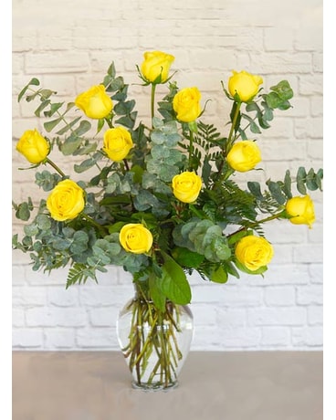 One Dozen Premium Yellow Roses - Martina's Flowers and Gifts