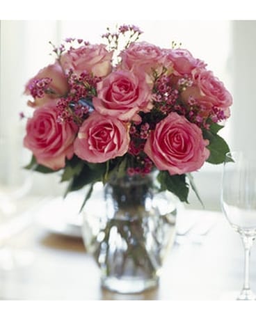 A Pretty Pink Dozen Flower Arrangement