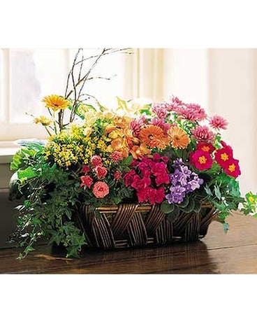 Deluxe European Garden Basket Flower Arrangement