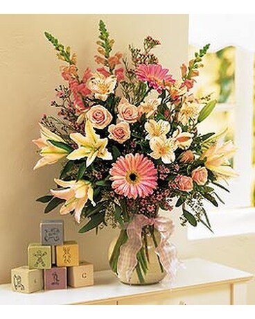Celebrating Baby Girl Flower Arrangement