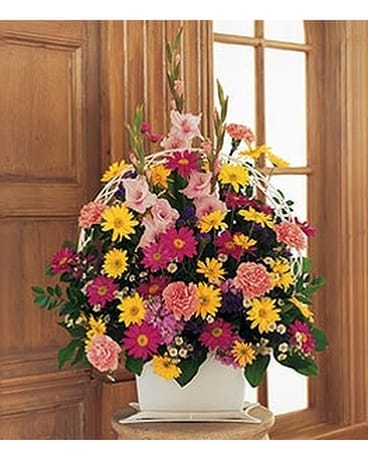 Spring Remembrance Basket - by Eneni's Garden, Ltd Flower Arrangement