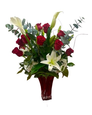 Loved  - Roses With Lilies by Arrowhead Flower Arrangement