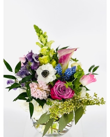 FMS Spring Mix Bubble Bowl Flower Arrangement